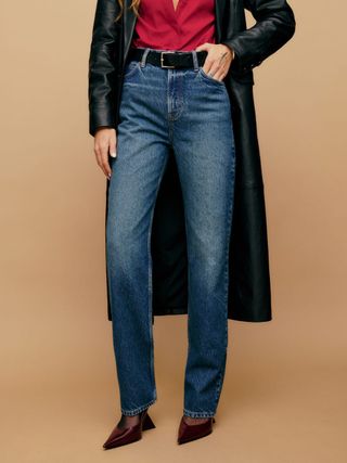 Reformation + Abby High Rise Straight Jeans