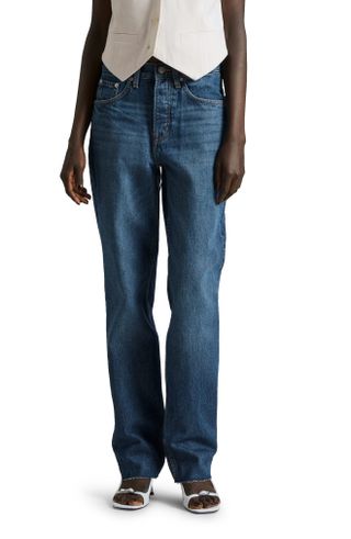& Other Stories + Raw Hem Straight Leg Organic & Recycled Cotton Jeans