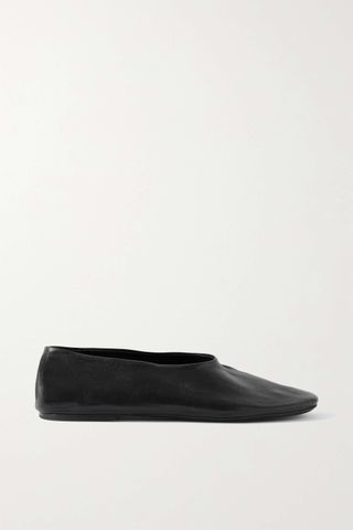 Khaite + Maiden Ballerina Leather Ballet Flats