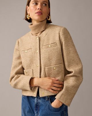 J.Crew Collection + Cropped Lady Jacket in Italian Wool-Blend Bouclé