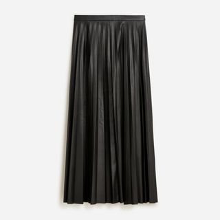J.Crew + Pleated Skirt in Faux Leather