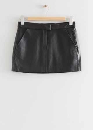 & Other Stories + Fitted Leather Mini Skirt