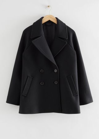 & Other Stories + Double-Breasted Wool Pea Coat
