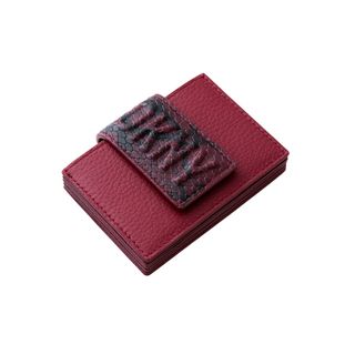 DKNY + Uptown Leather Card Case in Scarlet