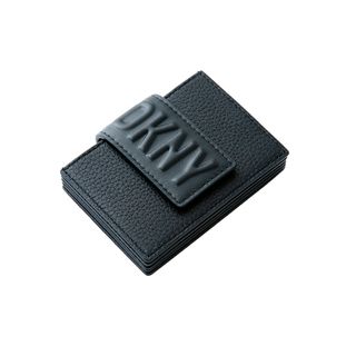DKNY + Uptown Leather Card Case in Black