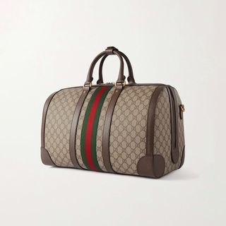 Gucci + Ophidia Leather-Trimmed Weekend Bag