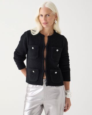 J.Crew + Odette Sweater Lady Jacket With Jewel Buttons