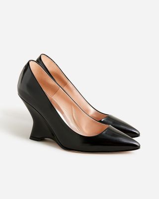J.Crew + Collection Wedge Pumps in Italian Spazzolato Leather