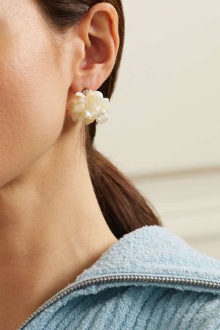 Completedworks + Platinum-Plated Pearl Earrings