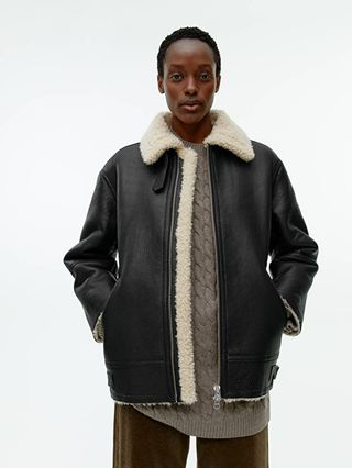 Arket + Pile-Lined Leather Jacket
