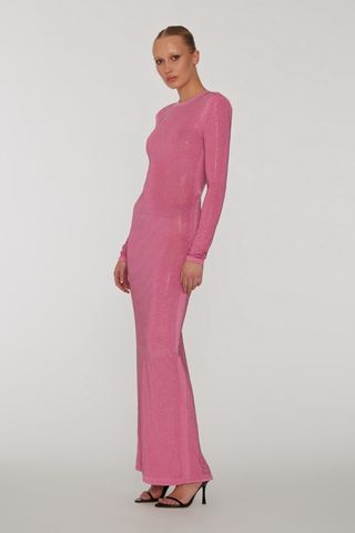 ROTATE + Embellished Fitted Dress in Pink