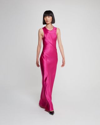 Serena Bute + Silk Tank Dress in Raspberry Pink