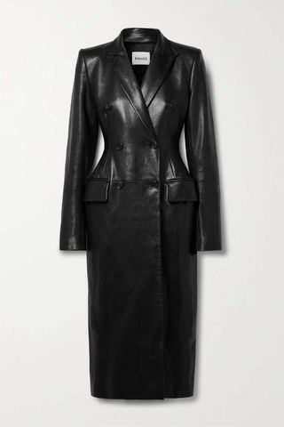 Khaite + Carmona Double-Breasted Textured-Leather Coat
