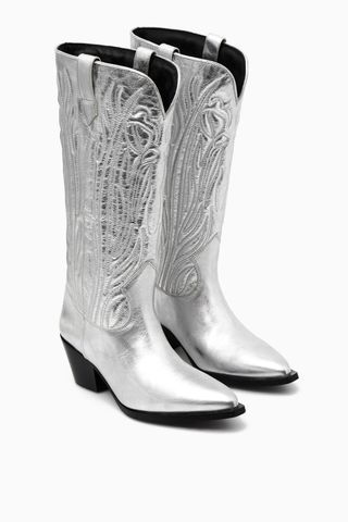 COS + Embroidered Leather Cowboy Boots