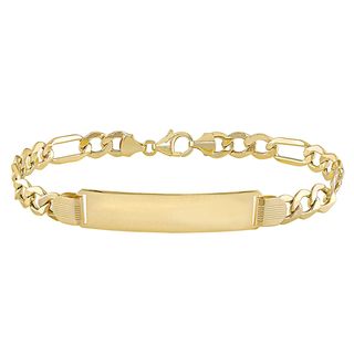 Fred Meyer Jewelers + ID Figaro Chain Bracelet in 10K Yellow Gold