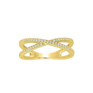 Fred Meyer Jewelers + 1/10 Ct. Diamond X Ring in 10K Yellow Gold