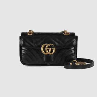 Gucci + GG Marmont Matelessé Mini Bag in Black Leather