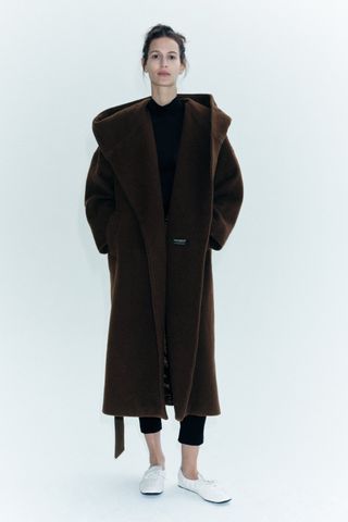 Zara + ZW Collection Manteco Wool Blend Coat