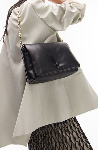 Topshop + Padded Chain Faux Leather Crossbody Bag