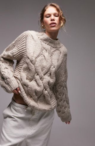 Topshop + Chunky Cable Stitch Sweater
