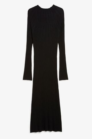 H&M + Long Sleeved Rib Knit Maxi Dress