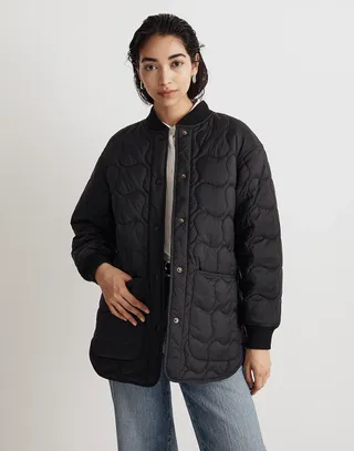 Madewell + Quilted Oversized Bomber Jacket