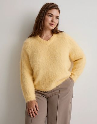 Madewell + Plus Brushed V-Neck Sweater