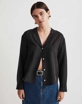 Madewell + Silk Button-Up Shirt