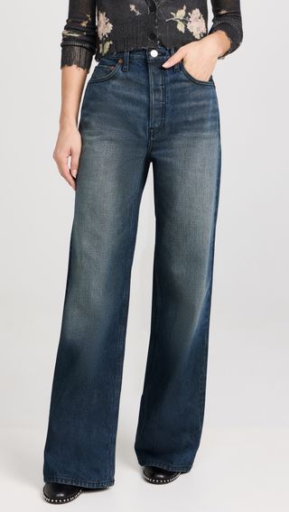 RE/DONE + 70s Ultra High Rise Wide Leg Jeans