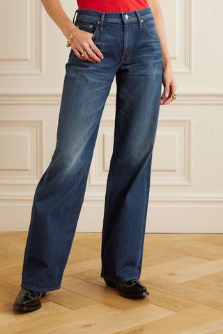 Mother + The Down Low Spinner Heel Mid-Rise Wide-Leg Jeans