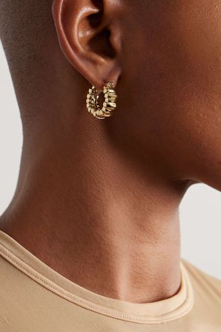 Laura Lombardi + Mini Camilla Gold-Plated Recycled Hoop Earrings