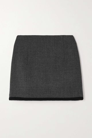 Liberowe + Vera Guipure Lace-Trimmed Wool Mini Skirt
