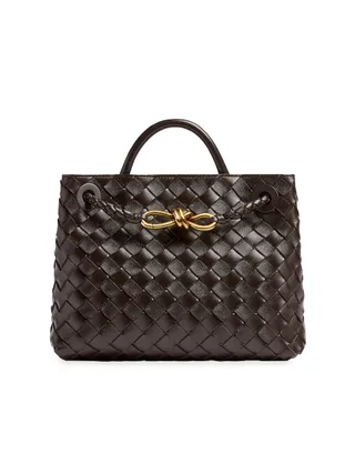 Bottega Veneta + Small Andiamo Intrecciato Leather Top Handle Bag