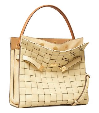 Tory Burch + Lee Radziwill Woven Leather Double Bag