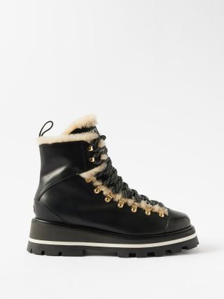 Jimmy Choo + Chike Shearling-Lined Leather Boots