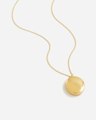 J.Crew + Dainty Gold-Plated Oval Locket Necklace