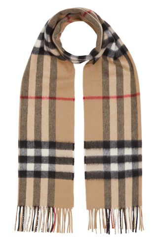 Burberry + Giant Icon Check Cashmere Scarf