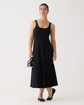 J.Crew + Scoopneck A-Line Midi Dress In Matte Jersey