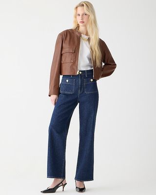 J.Crew + Sailor Slim Wide-Leg Jean In Regina Wash