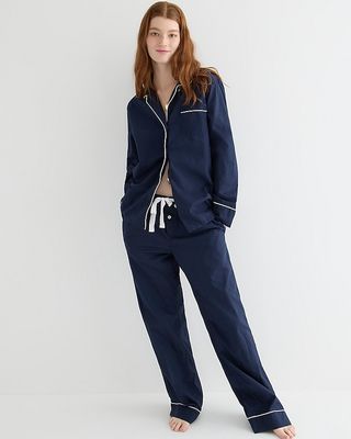 J.Crew + End-On-End Cotton Long-Sleeve Pajama Set