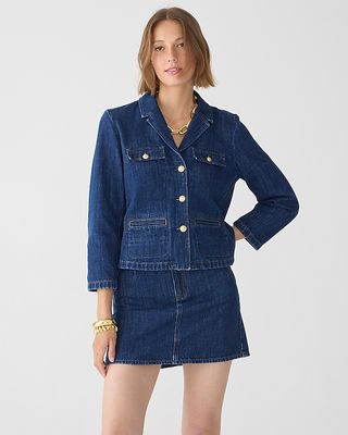 J.Crew + Denim Blazer-Jacket In Resin Wash