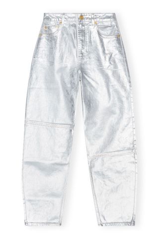 Ganni + Silver Foil Stary Jeans