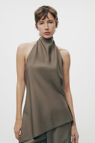 Zara + Minimalist Wool Halter Top