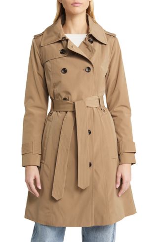 London Fog + Missy Double Breasted Trench Coat