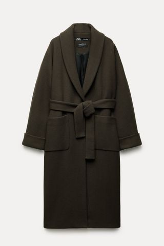Zara + ZW Collection Manteco Wool Coat with Vents