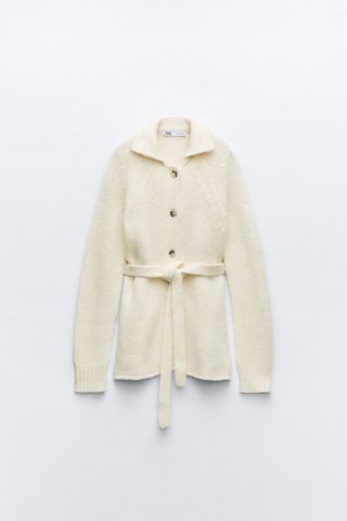 Zara + Wool Blend Knit Cardigan