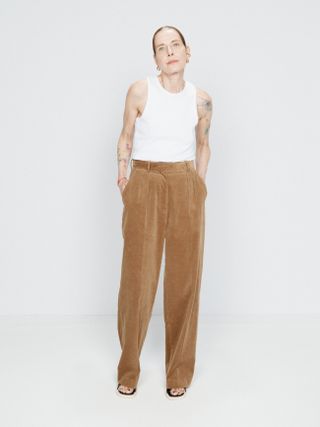Raey + Cotton and Cashmere-Blend Corduroy Trousers