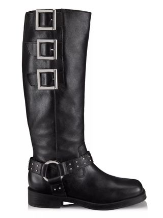 Schutz + Luccia Leather Buckled Boots