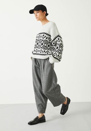 Hush + Carys Tailored Cropped Wool Blend Trousers
