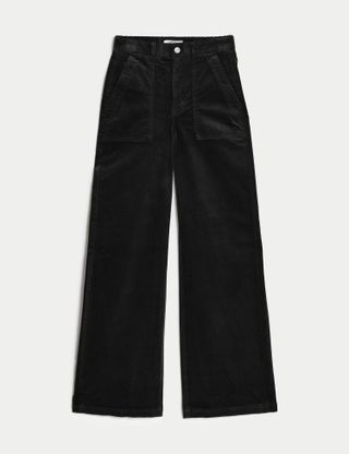 Marks & Spencer + Cord Wide Leg Trousers